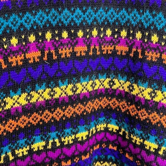 Vintage Peadys Rainbow Alpaca Wool Cardigan Sweater - Picture 6 of 12